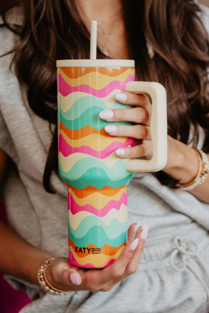 Dainty Florals Pink WINE TUMBLER Cup