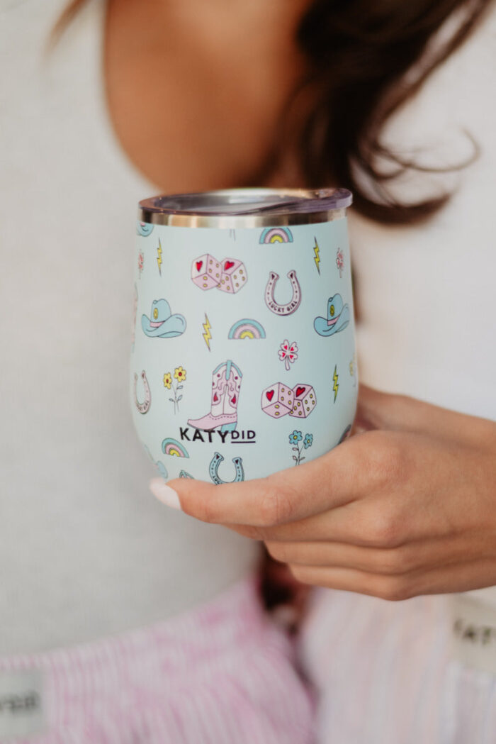 Dainty Florals Pink WINE TUMBLER Cup